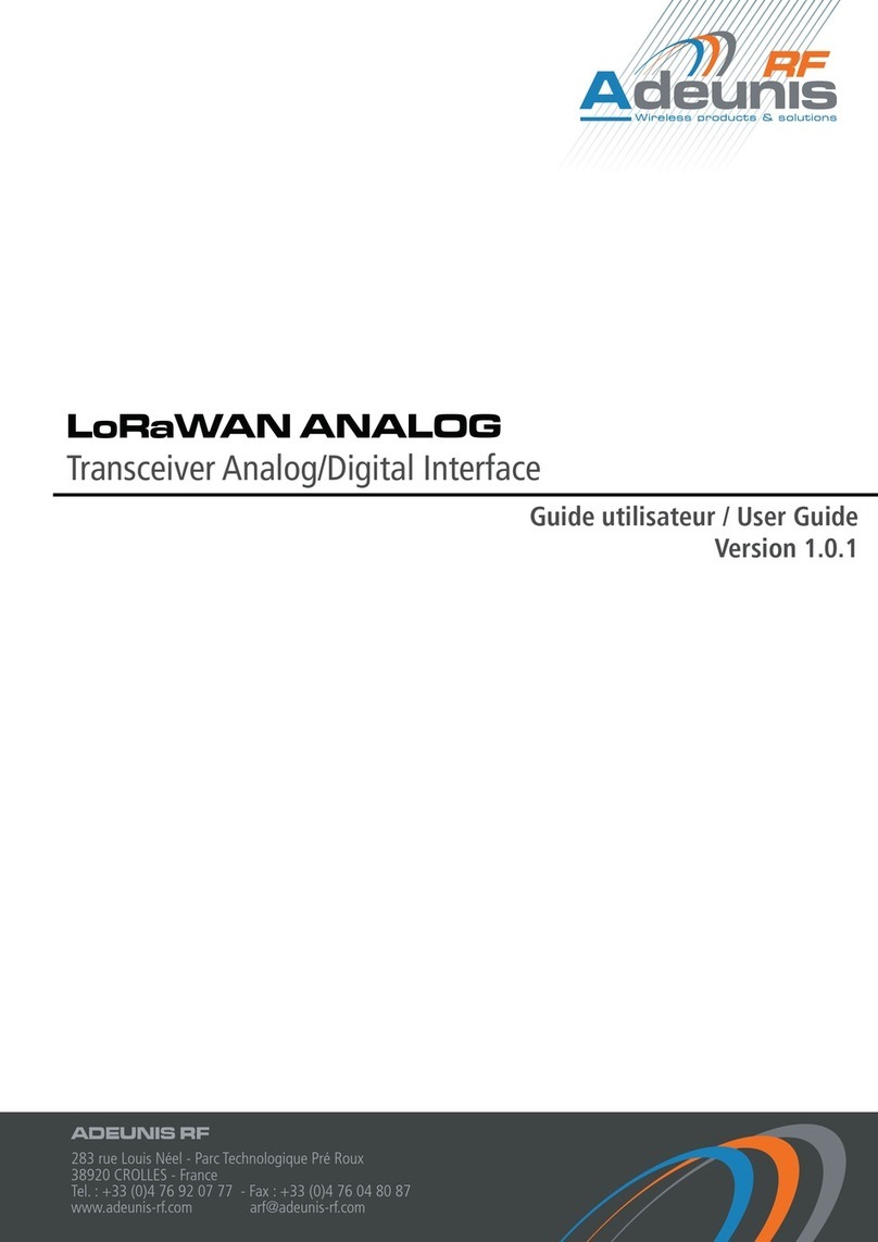 Adeunis RF LoRaWAN ANALOG ARF8190BA User manual