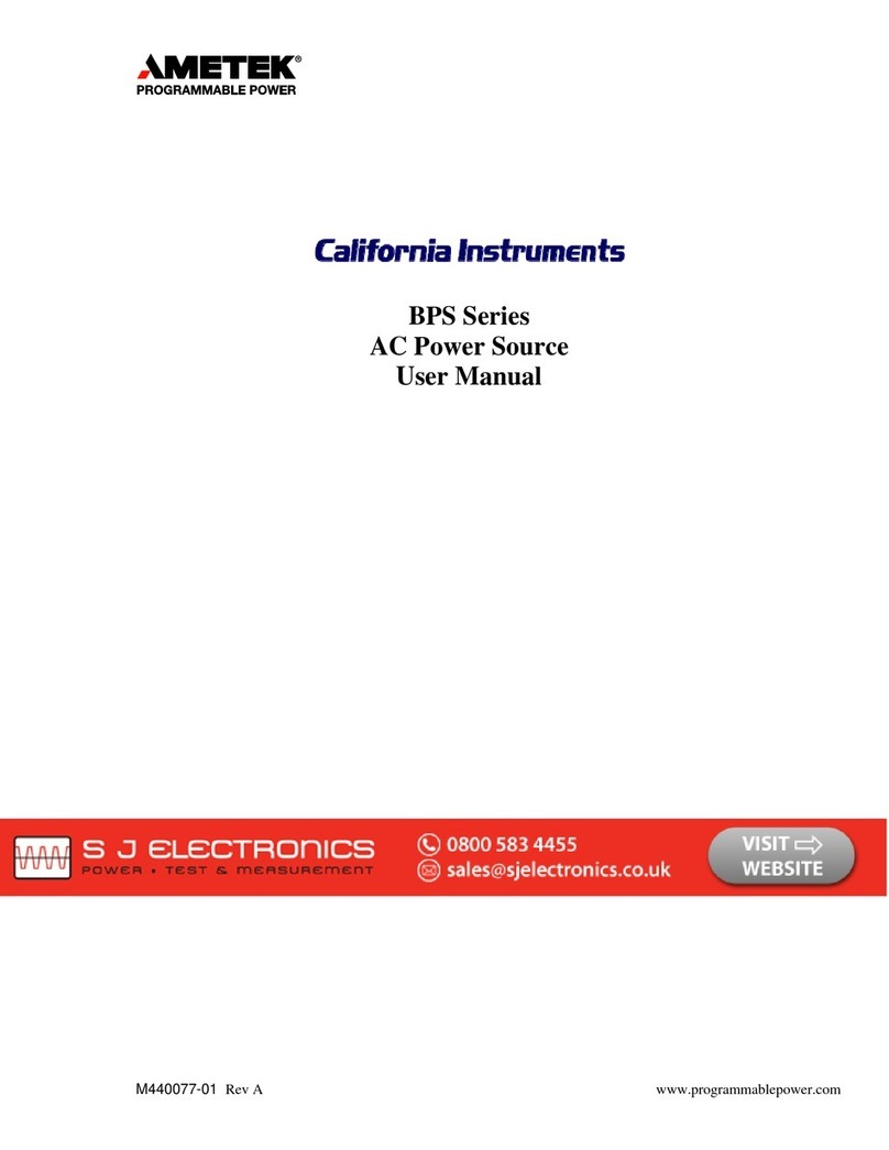 California Instruments BPS Series User manual