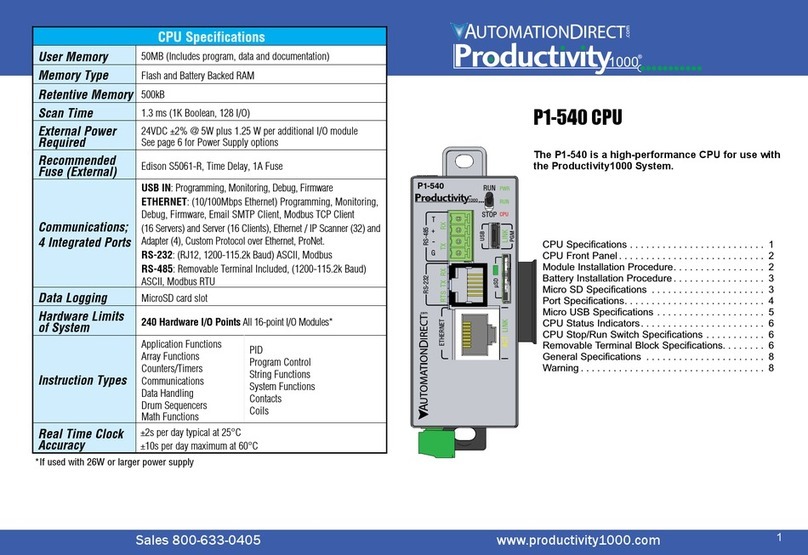 Automationdirect.com Productivity 1000 P1-540 User manual
