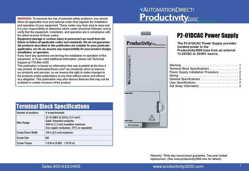 Automationdirect.com Productivity 2000 P2-01DCAC manual