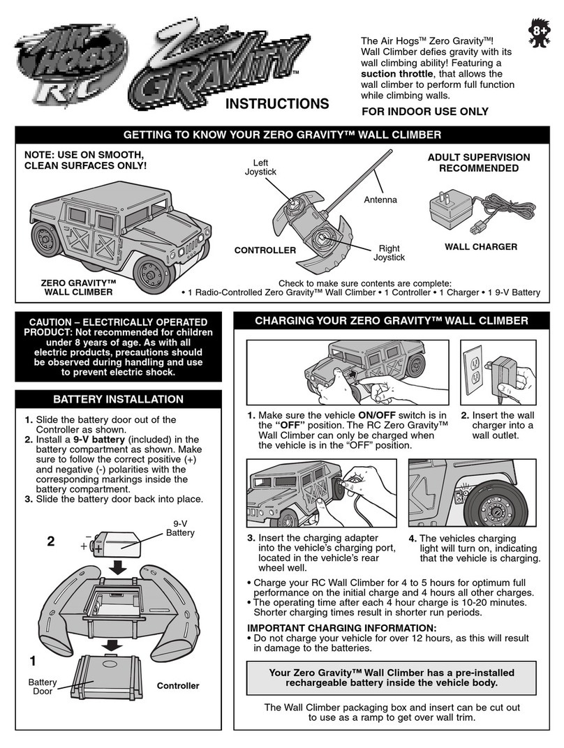 Air Hogs Zero Gravity Wall Climber instruction manual