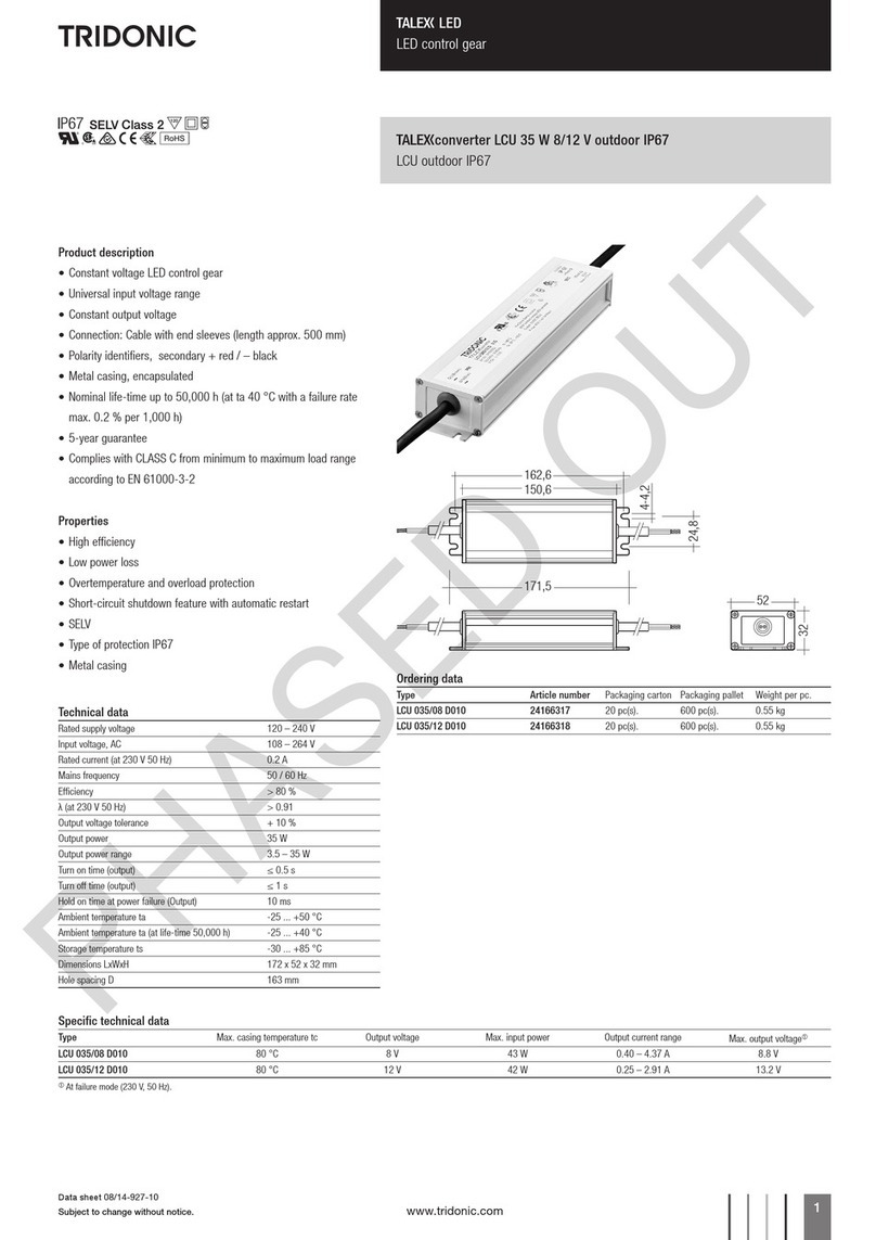 Tridonic Talexx LCU 035/08 D010 quick start guide