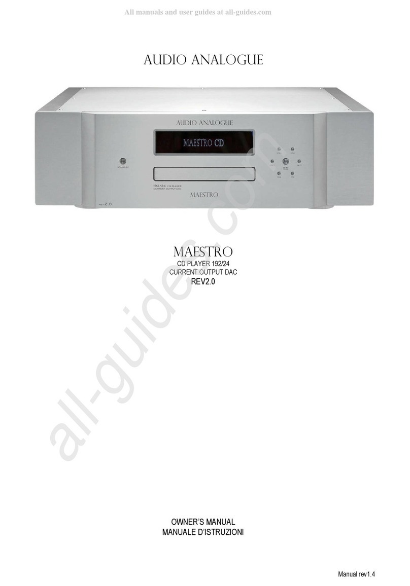 Audio Analogue Maestro owner's manual