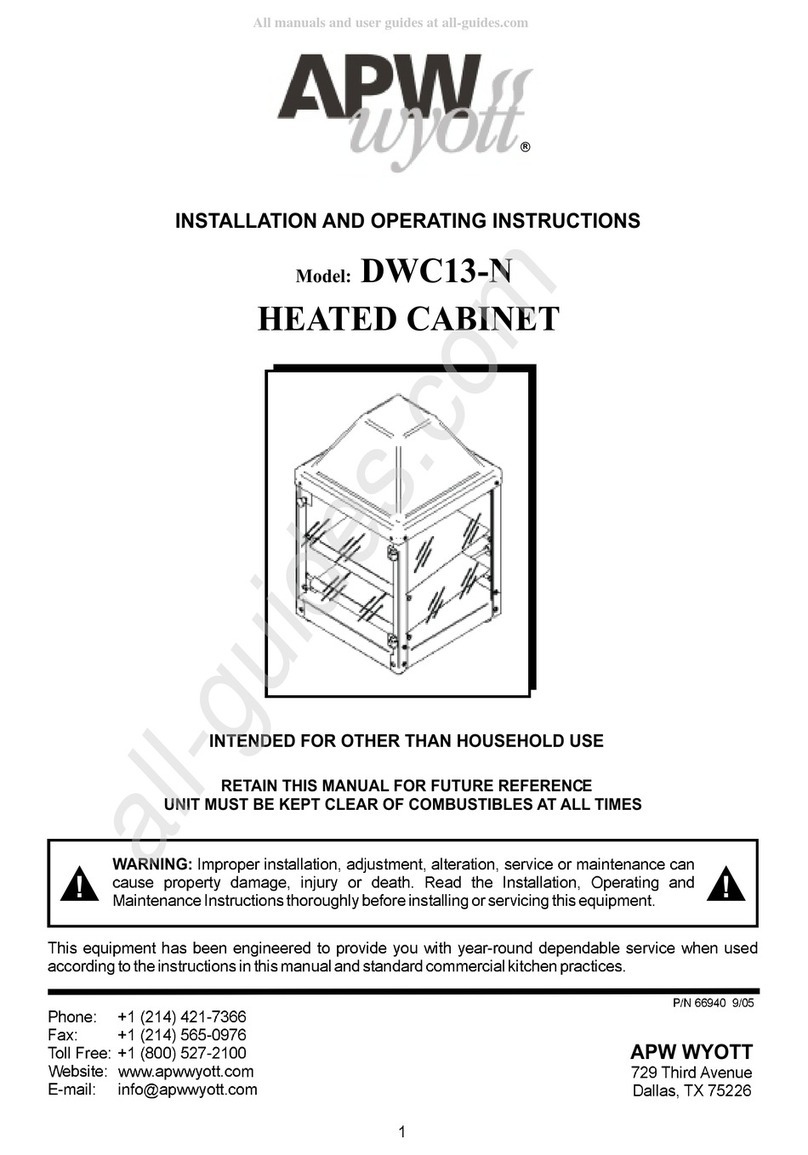 APW Wyott DWC13-N User manual