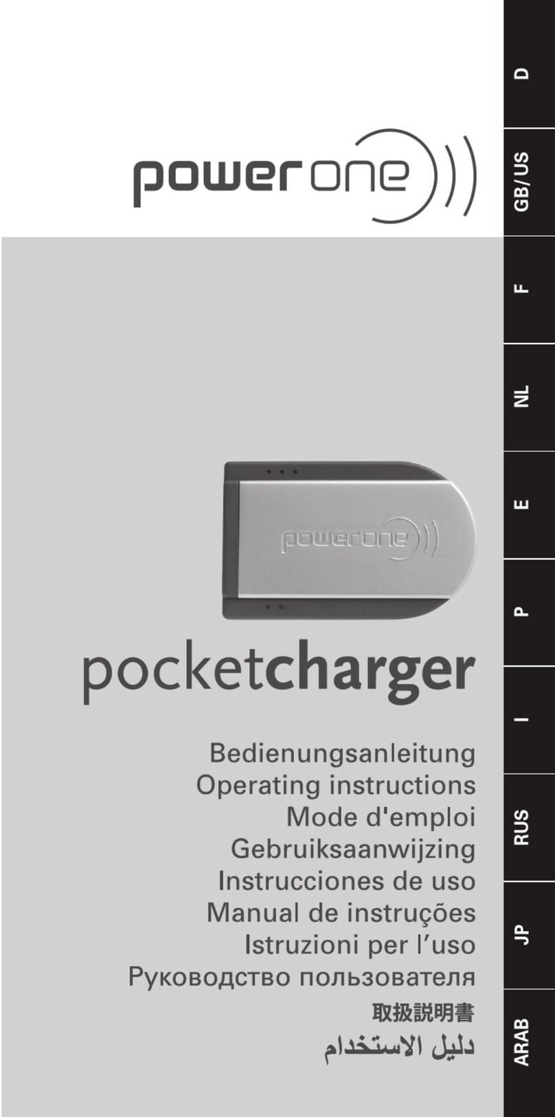 Power One Pocketcharger operating instructions