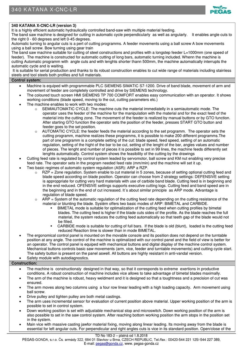 PEGAS 340 KATANA X-CNC-LR User manual