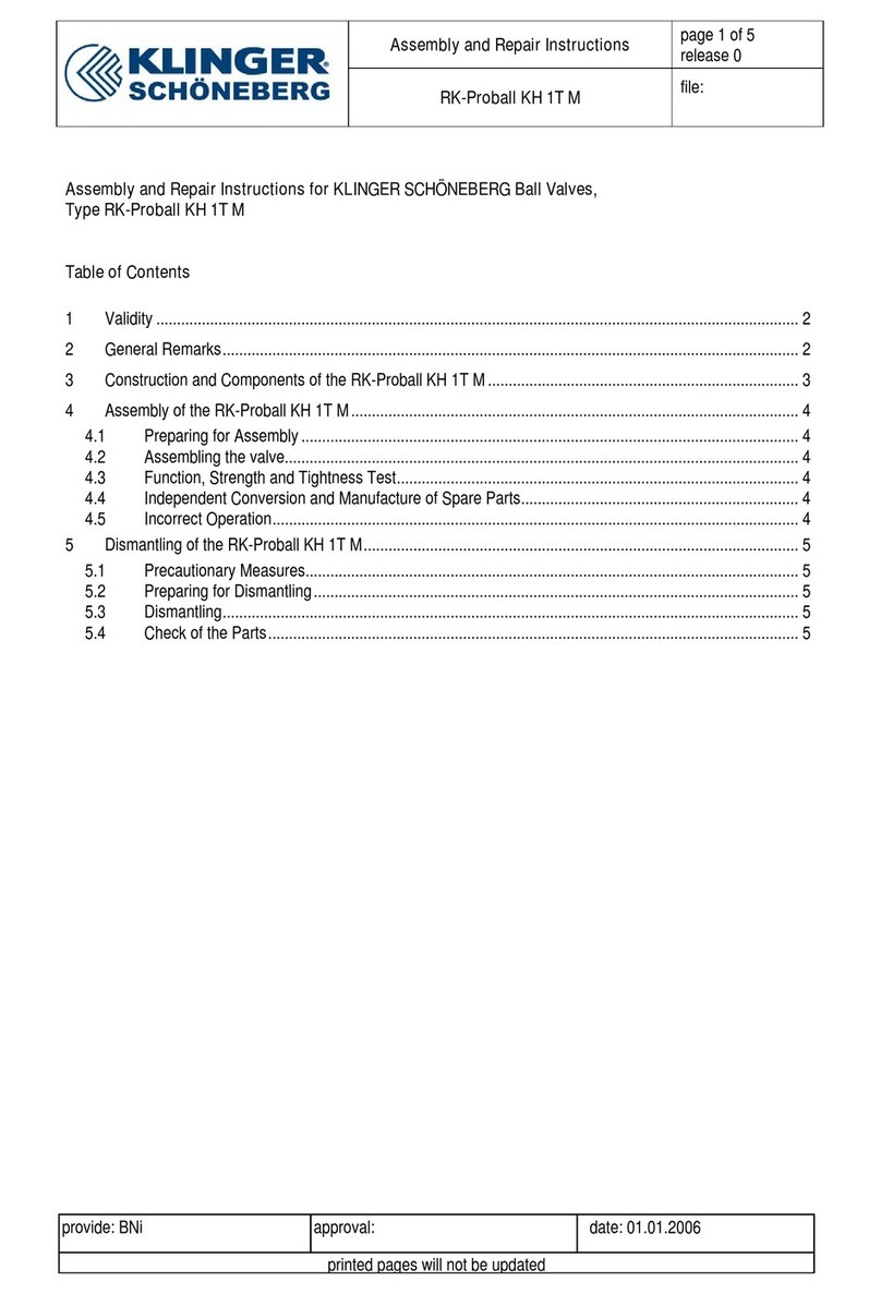 KLINGER SCHÖNEBERG RK-Proball KH 1T M Assembly and Repair Instructions