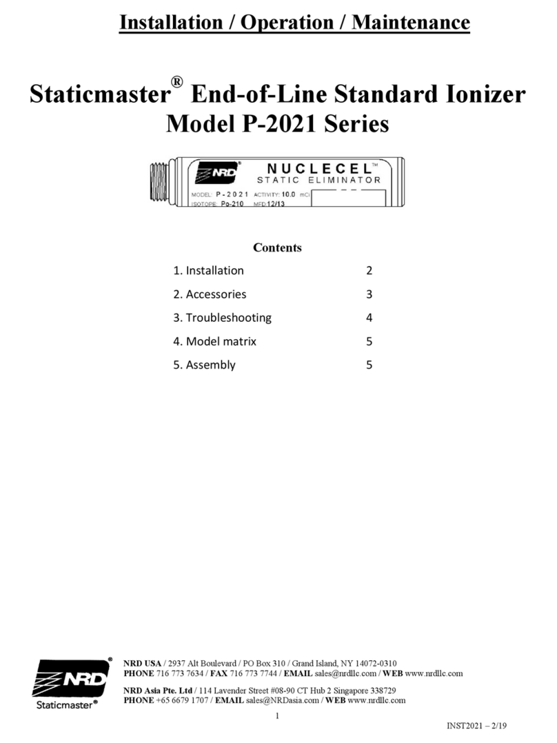 NRD Staticmaster P-2021 Series General instructions