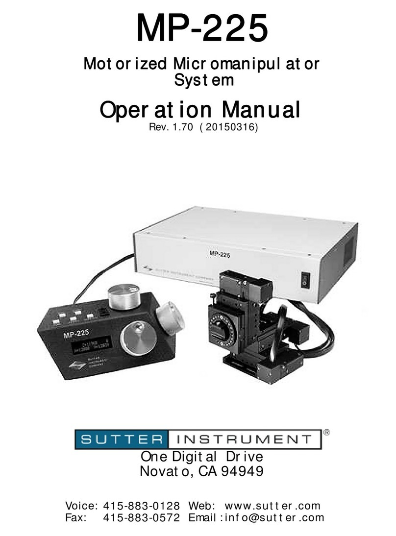 Sutter Instrument MP-225 User manual