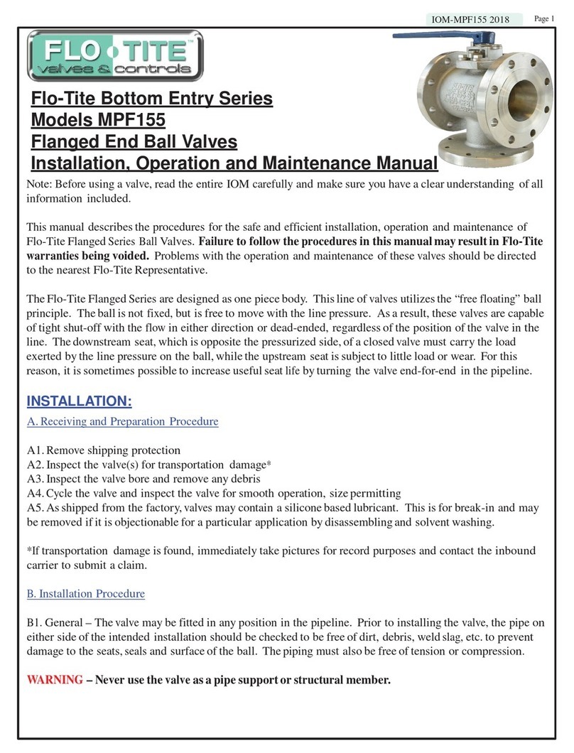 Flo-Tite MPF155 Installation, operation and maintenance manual