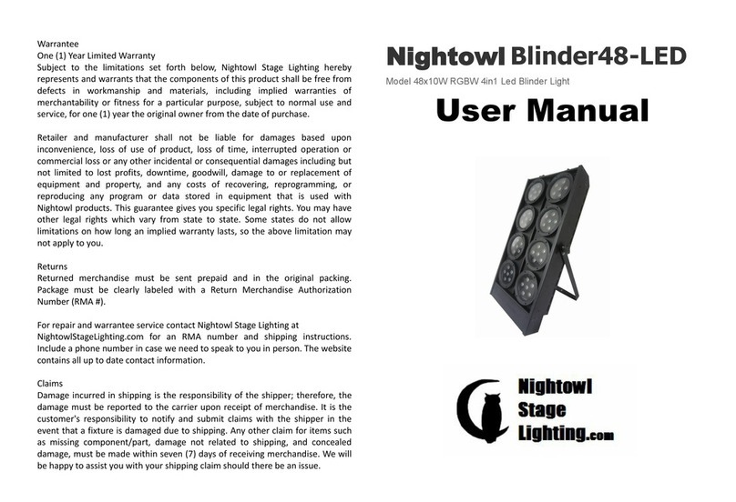 Nightowl Stage Lighting Blinder48-LED user manual