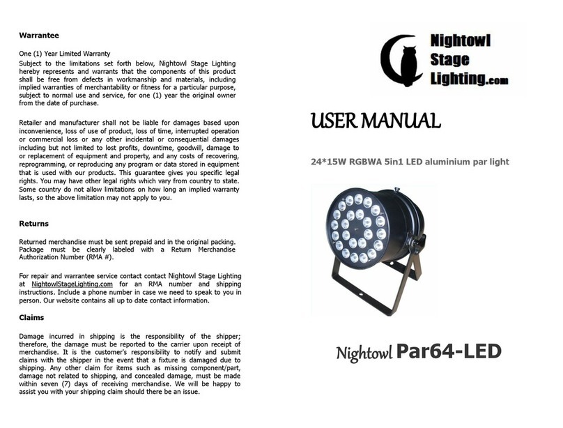 Nightowl Stage Lighting Par64-LED user manual