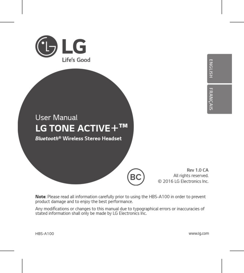 LG Tone Active+ HBS-A100 User manual
