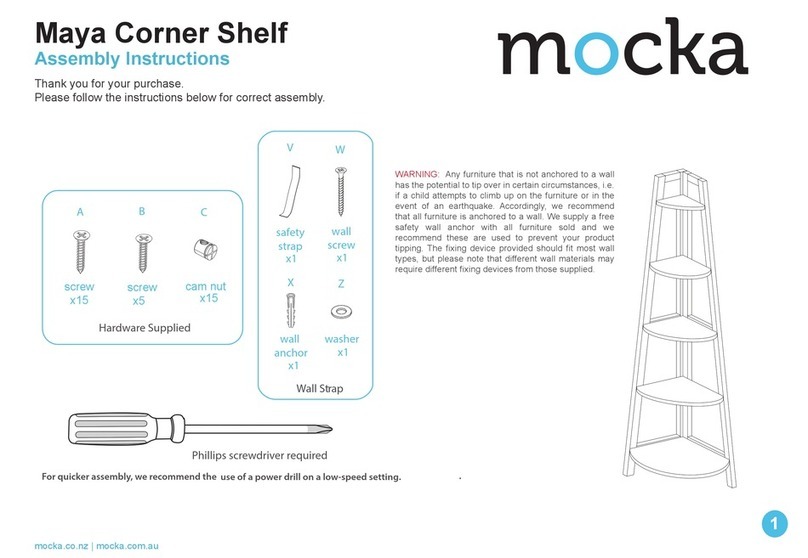 Mocka Maya Corner Shelf User manual Mocka Maya Corner Shelf User manual