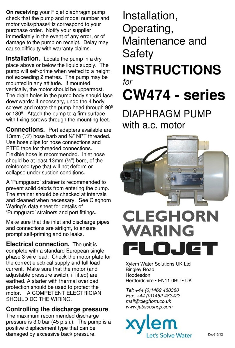 Xylem Flojet CW474 Series User manual