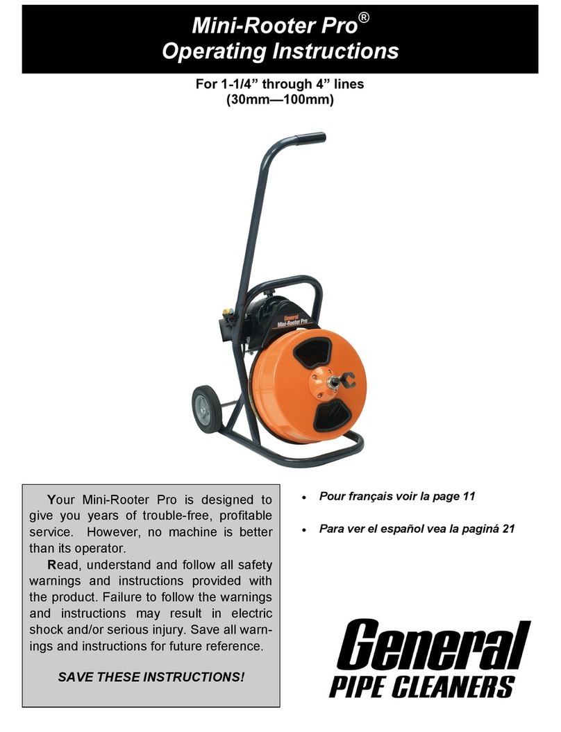 General Pipe Cleaners Mini-Rooter Pro User manual