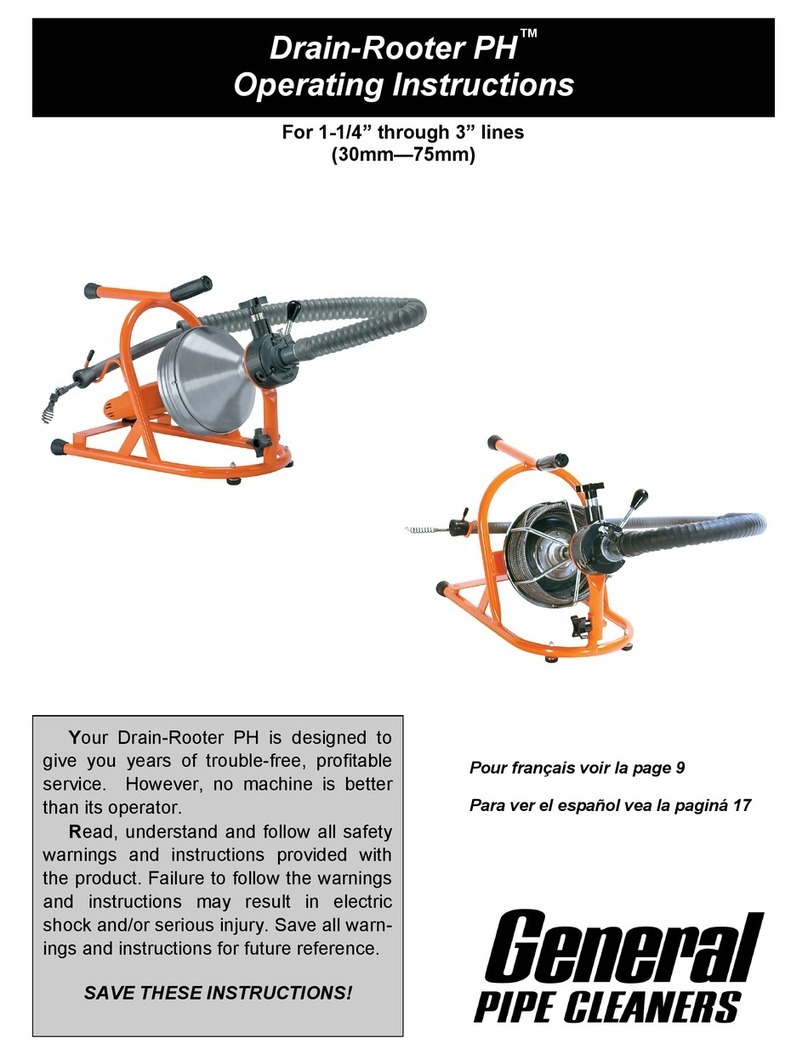 General Pipe Cleaners Drain-Rooter PH operating instructions