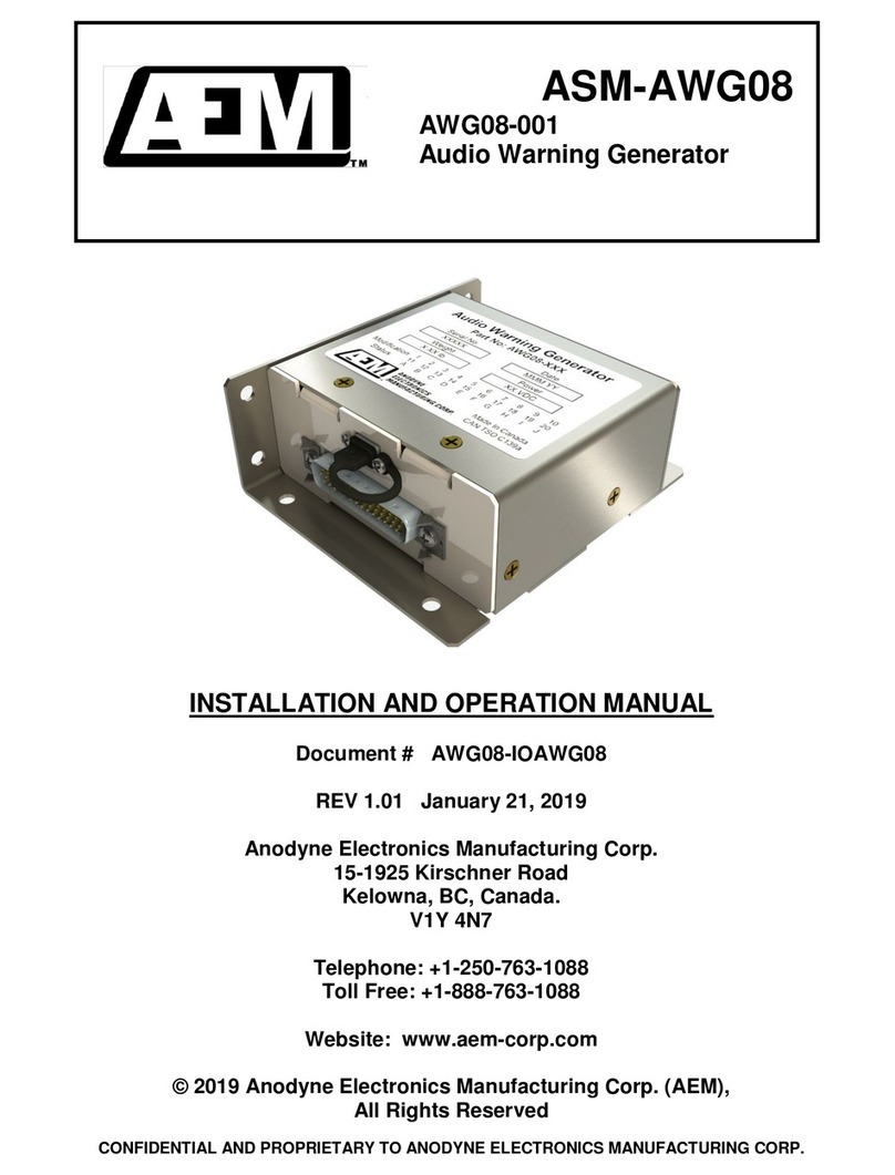 Anodyne Electronics Manufacturing AWG08-001 Installation and operation manual