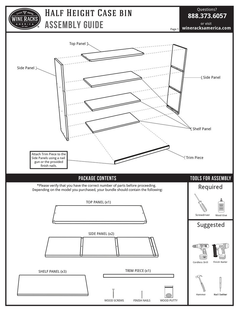 Wine racks America Half Height Case Bin User manual Wine racks America Half Height Case Bin User manual