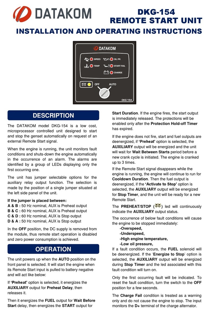 Datakom DKG-154 Installation and operating instructions