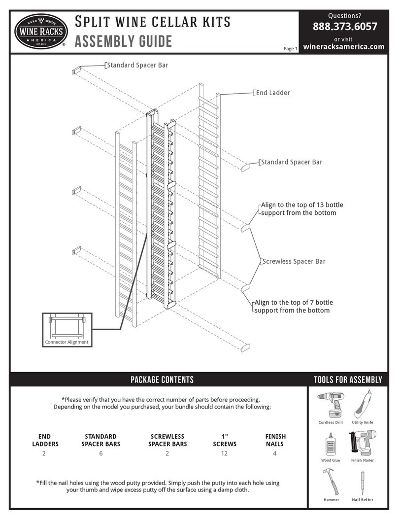 Wine racks America Split Wine Cellar Kits Assembly guide Wine racks America Split Wine Cellar Kits Assembly guide