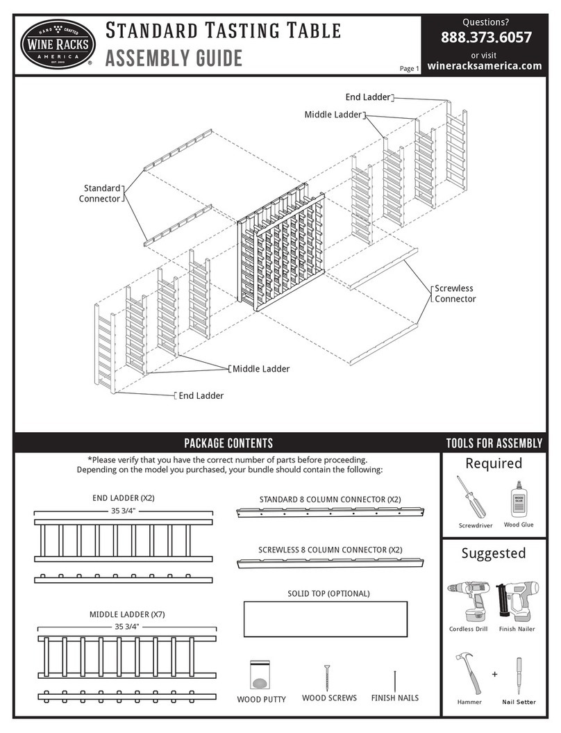 Wine racks America Standard Tasting Table User manual Wine racks America Standard Tasting Table User manual