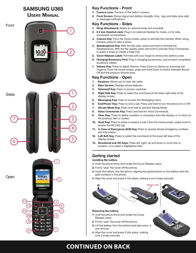 Samsung U365 user manual