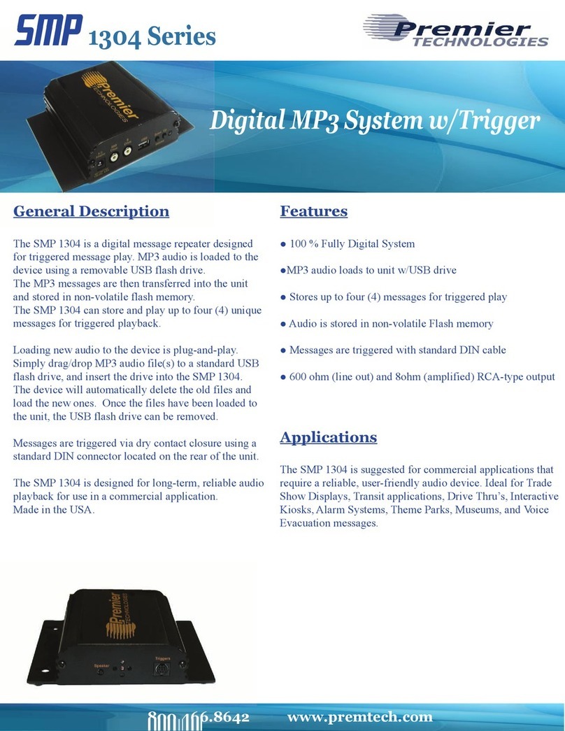 Premier Technology SMP 1304 Series Quick start manual