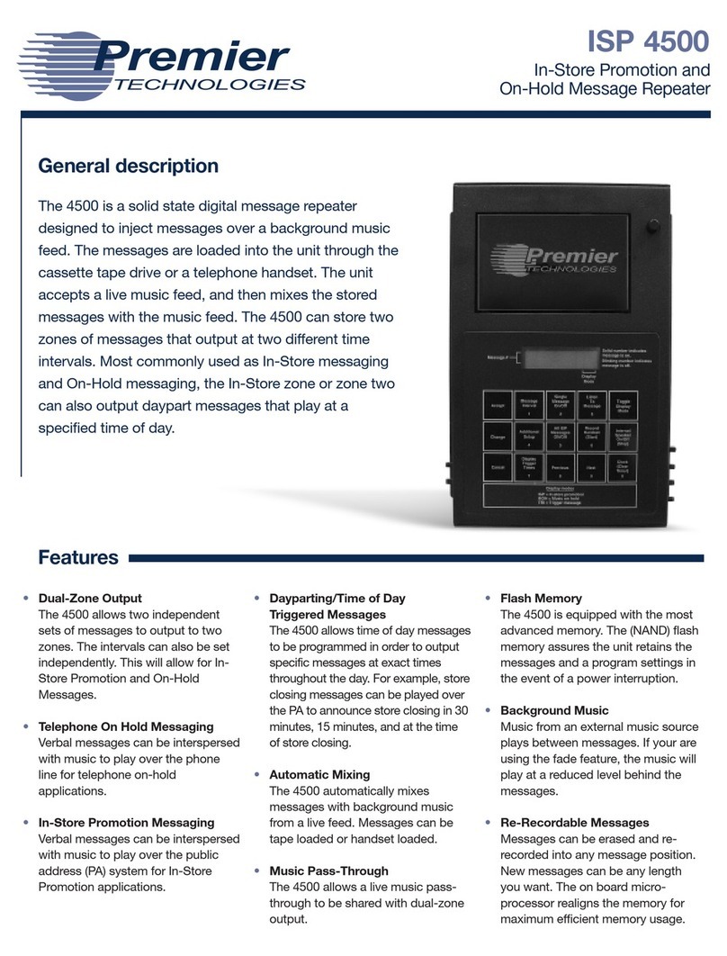 Premier Technology ISP 4500 Quick start manual