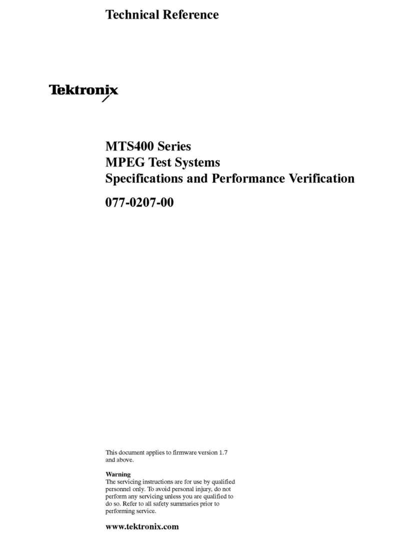 Tektronix MTS415 Use and care manual