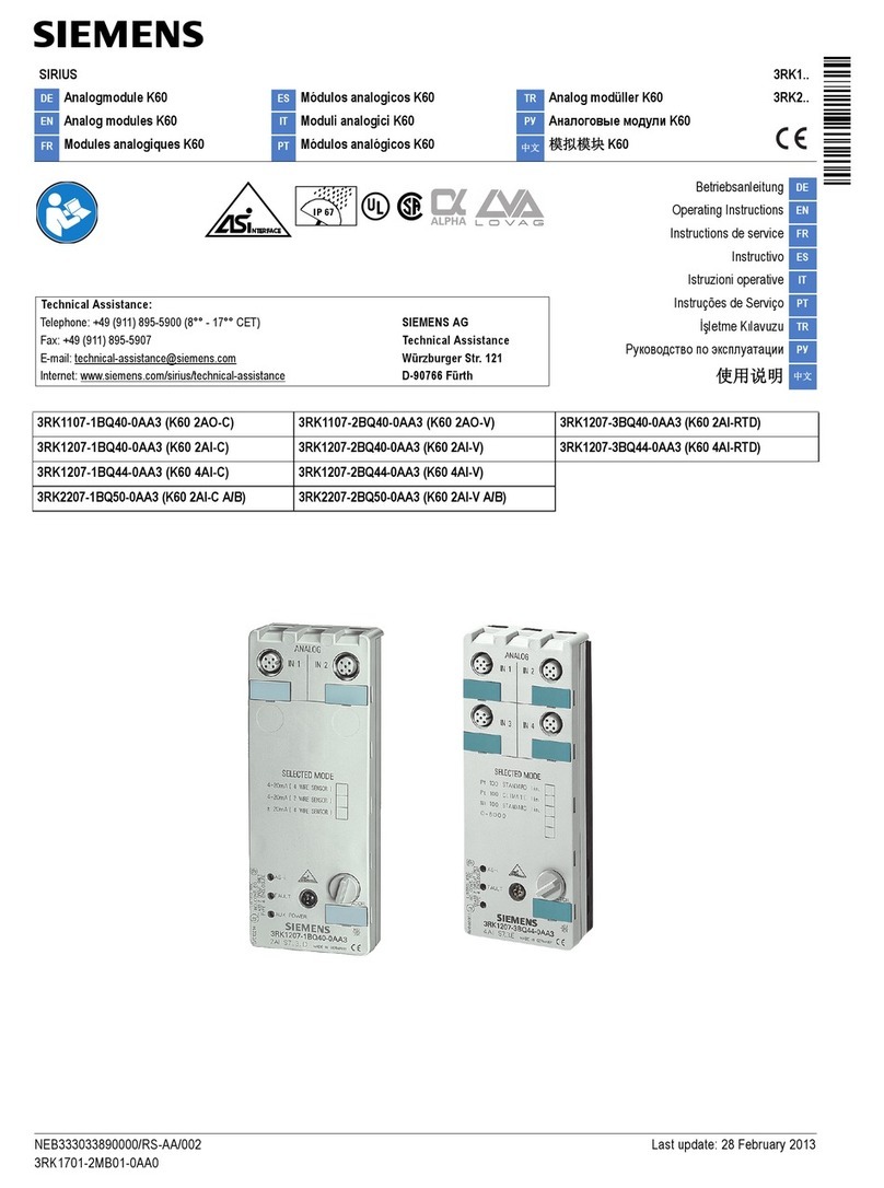 Siemens SIRIUS K60 Series User manual Siemens SIRIUS K60 Series User manual