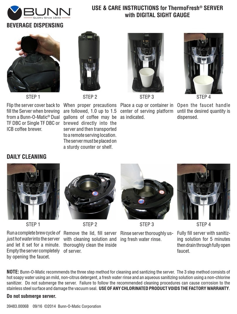 Bunn ThermoFresh Series Quick reference guide