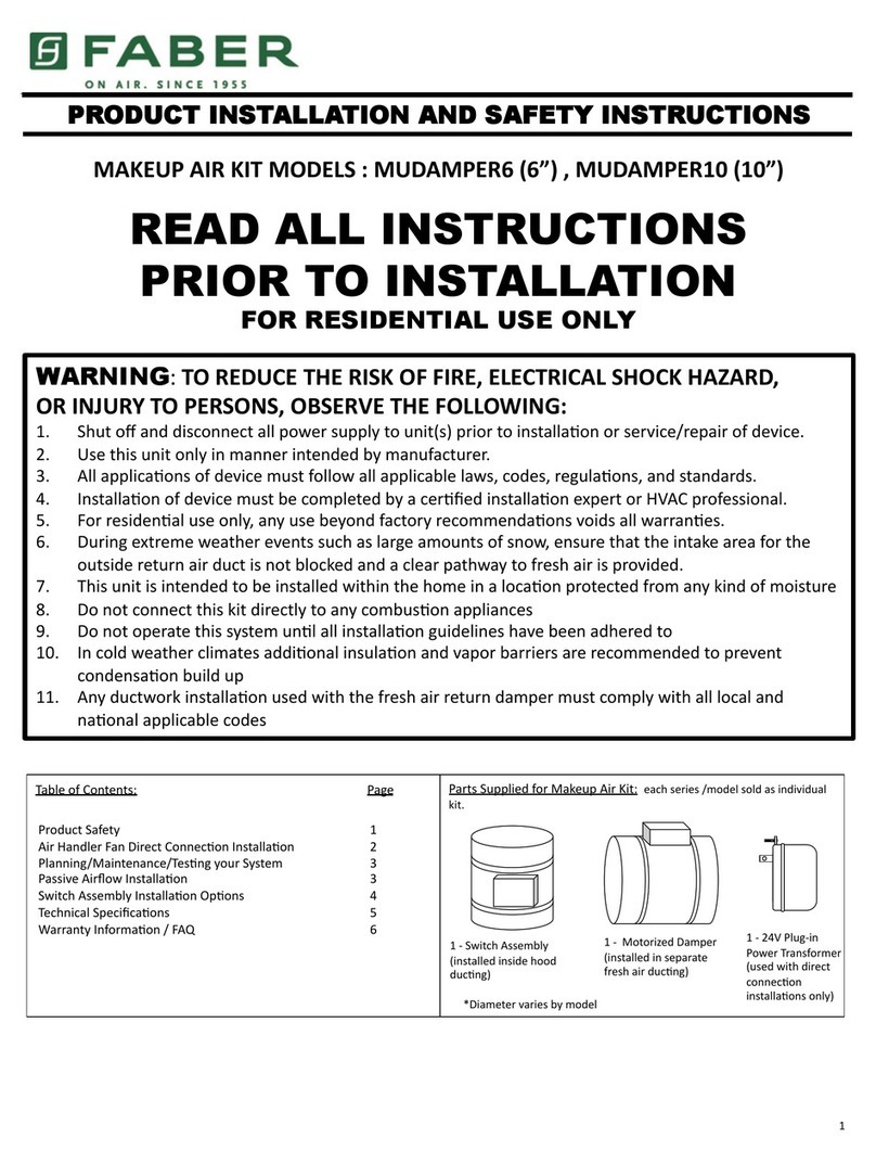 Faber MUDAMPER6 Product installation and safety instructions
