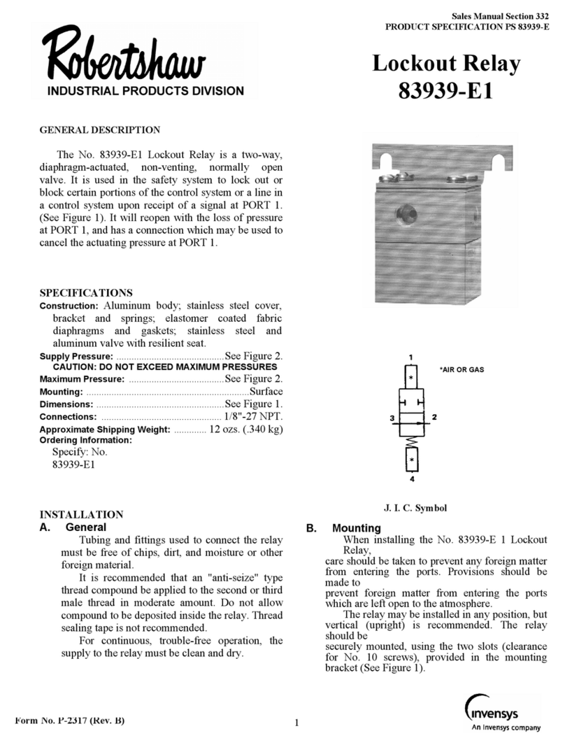 Robertshaw 83939-E1 manual
