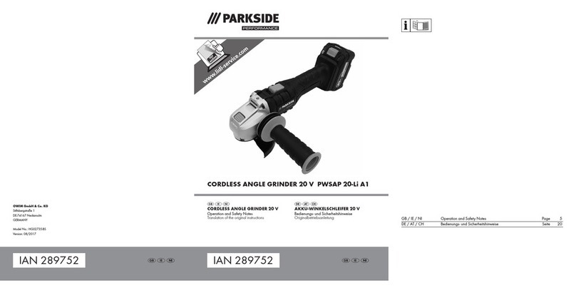 Parkside PWSAP 20-Li A1 User manual