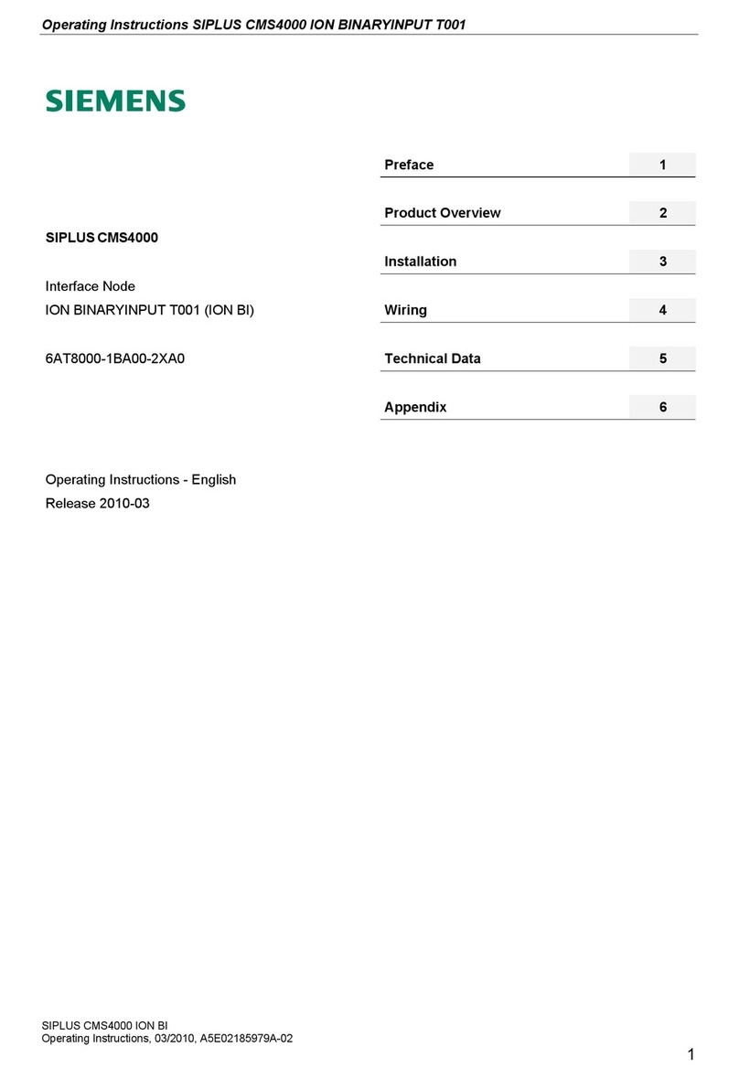 Siemens SIPLUS CMS4000 ION BINARYINPUT T001 User manual Siemens SIPLUS CMS4000 ION BINARYINPUT T001 User manual