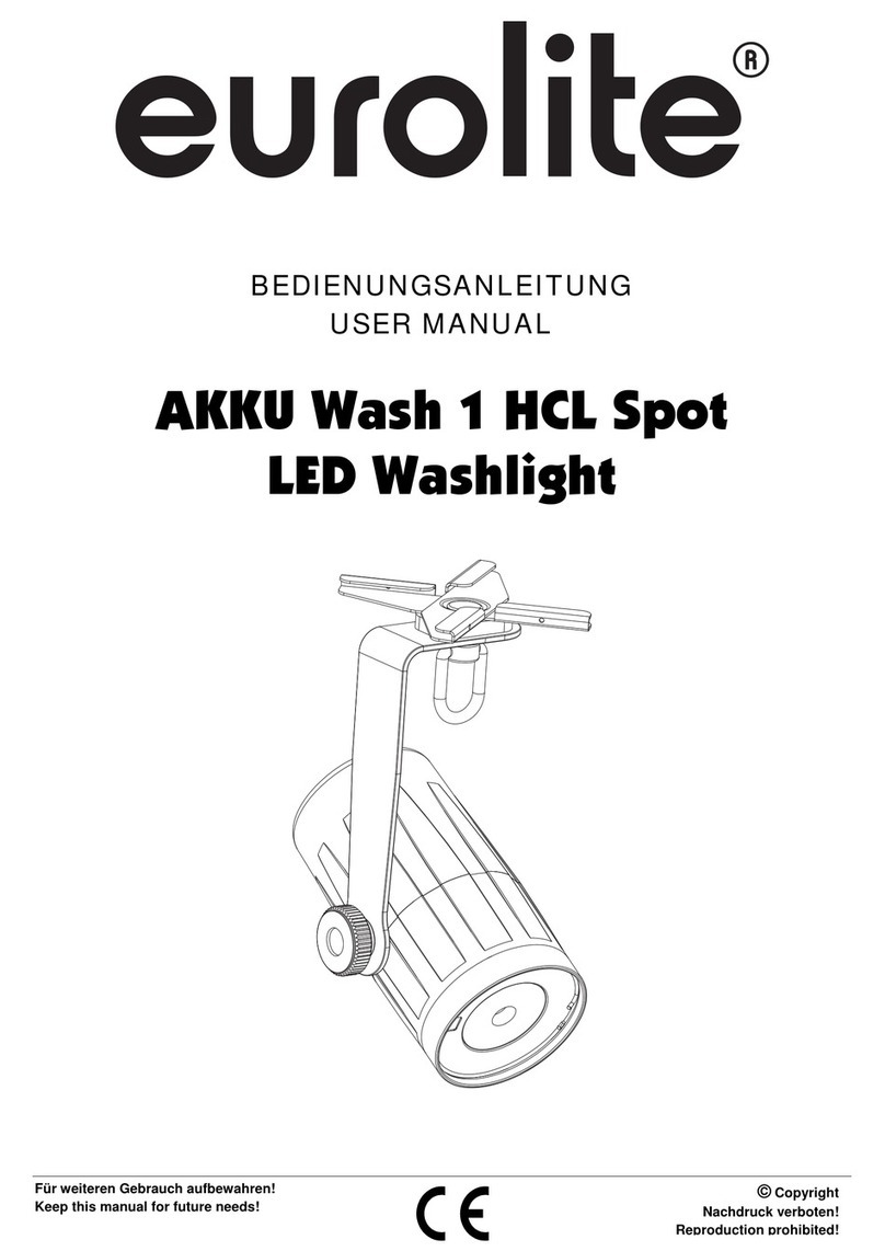EuroLite AKKU Wash 1 HCL Spot User manual
