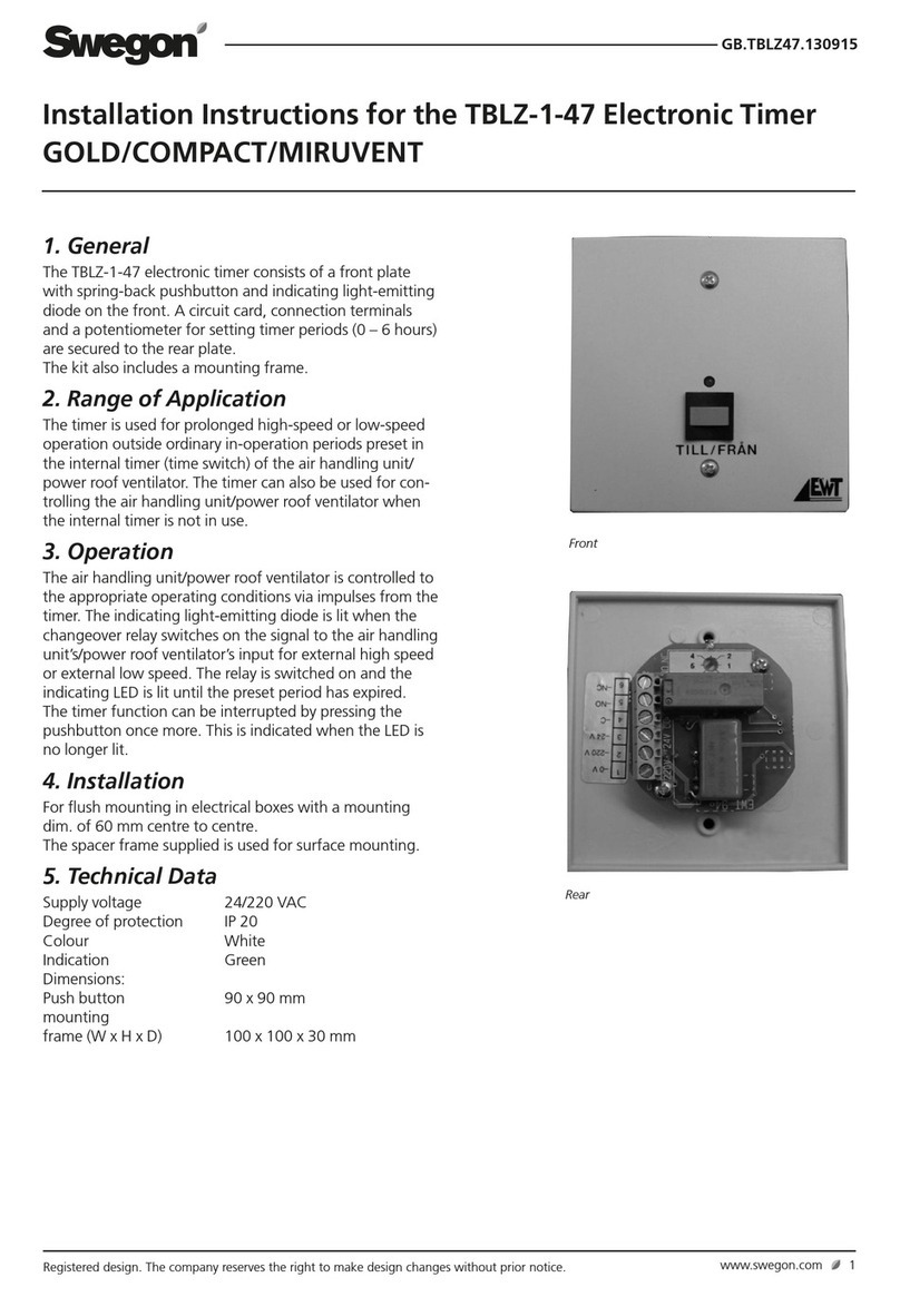 Swegon GOLD RX installation instructions