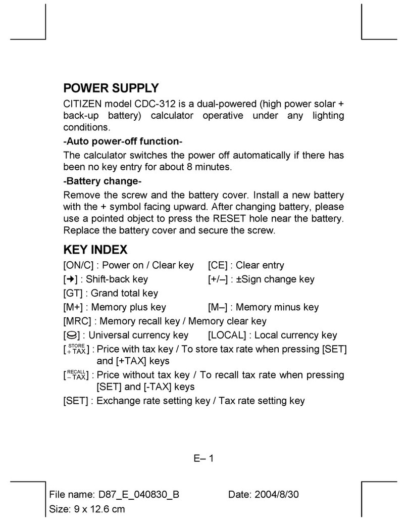 Citizen CDC-312 quick start guide