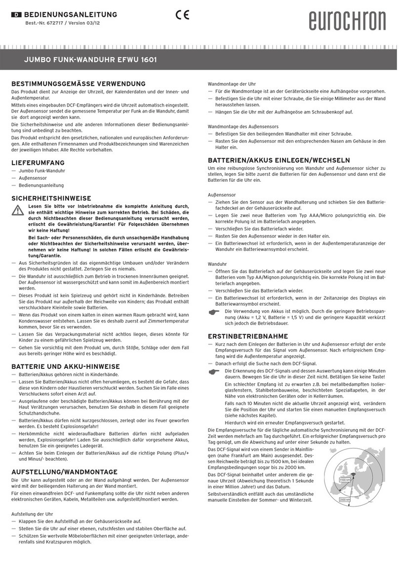 Eurochron EFWU 1601 operating instructions