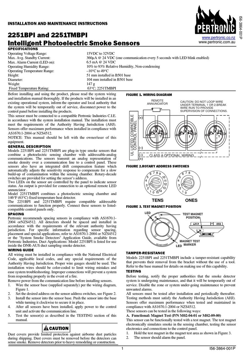 Pertronic 2251BPI Installation and maintenance instructions Pertronic 2251BPI Installation and maintenance instructions