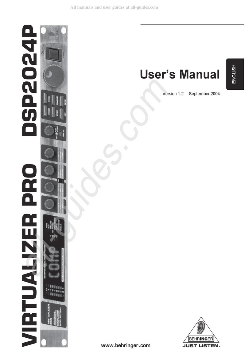 Behringer Virtualizer Pro DSP2024P User manual