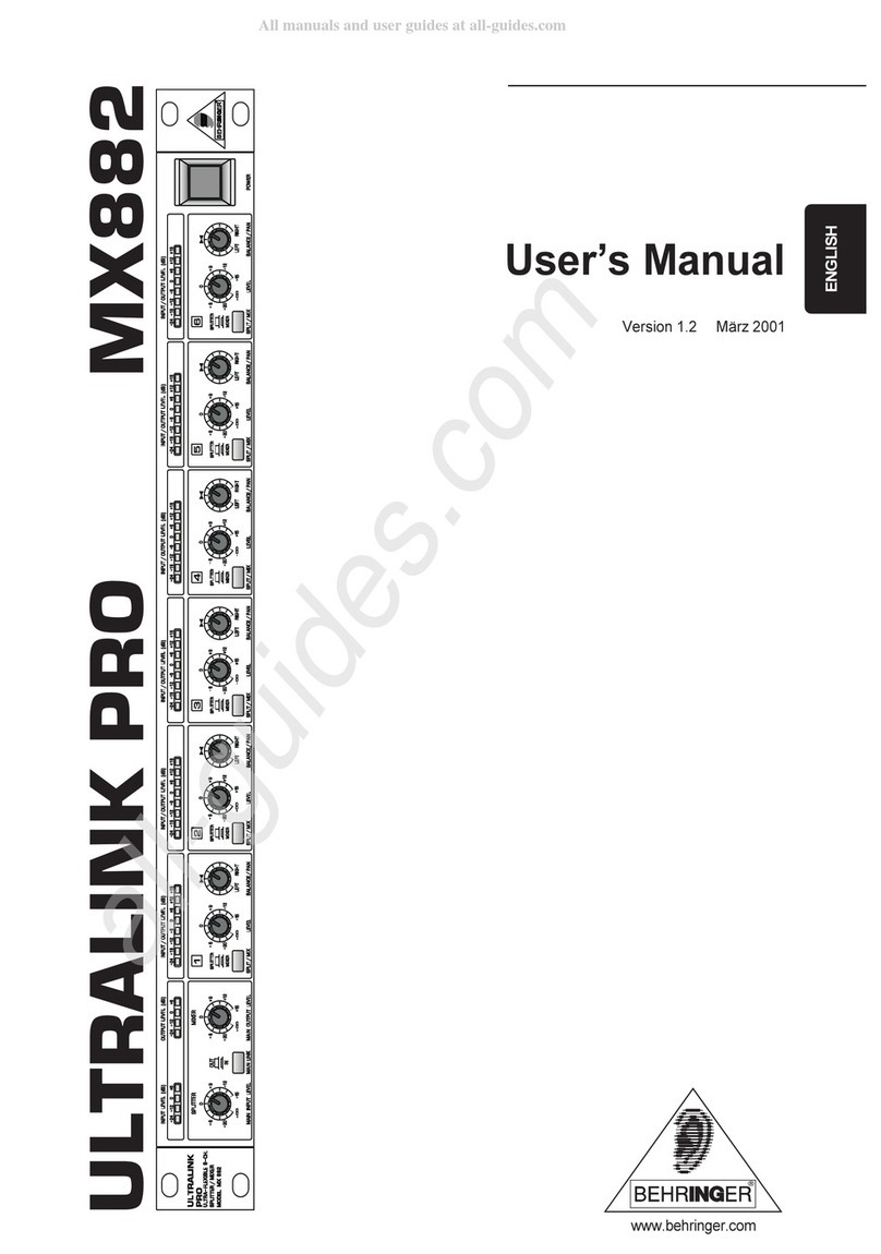 Behringer Ultralink Pro MX882 User manual
