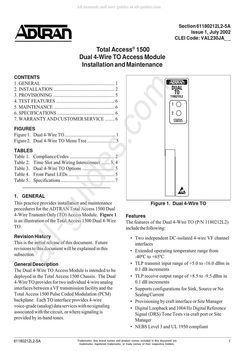 ADTRAN Total Access 1500 Instruction Manual