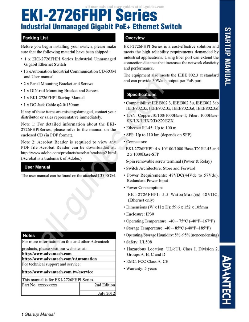 Advantech EKI2726FHPI Series Installation and operation manual Advantech EKI2726FHPI Series Installation and operation manual