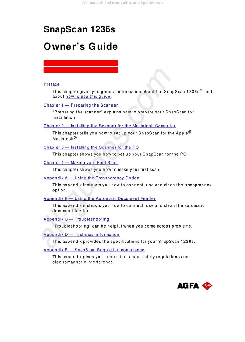 AGFA SNAPSCAN 1236S User manual