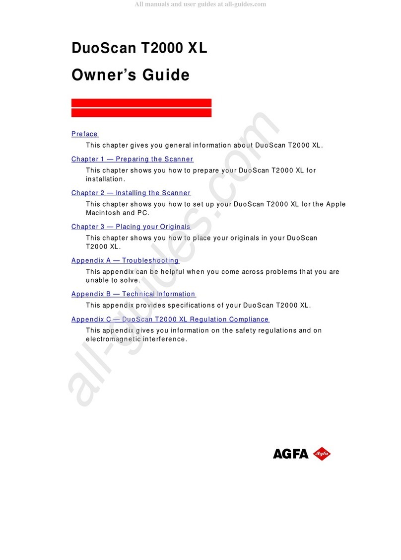 AGFA DUOSCAN T2000 XL User manual