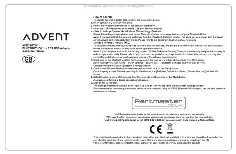 Advent ADEC2BTMI User manual