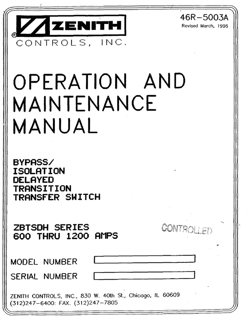 Zenith ZBTSDH SERIES Operation and maintenance manual