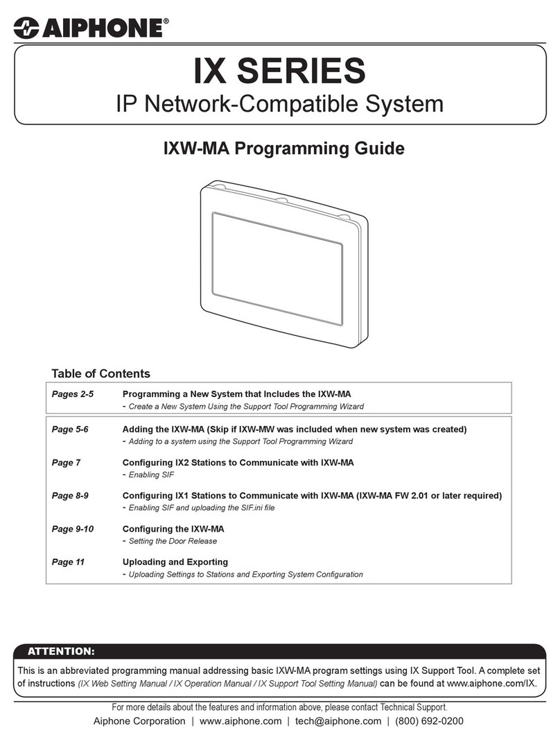 Aiphone IX SERIES Programming guide